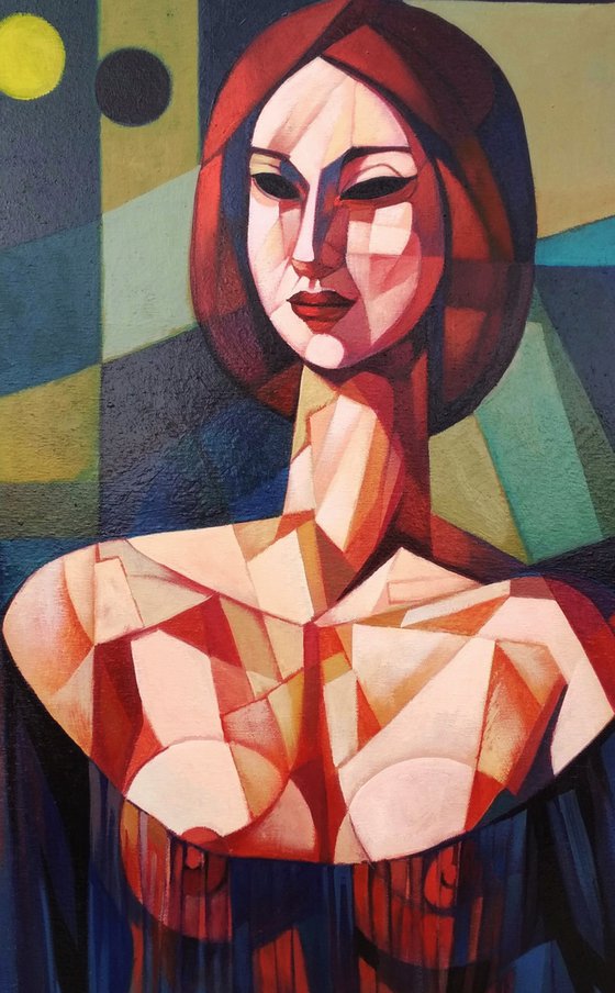 Cubism portrait(70x100cm, cubism, oil painting)