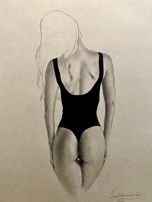 Black bodysuit by Elvira Sultanova