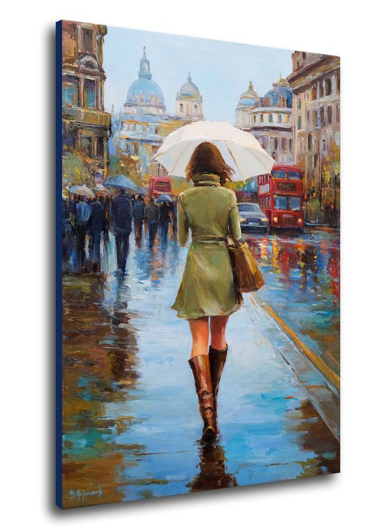 A Rainy Day in London Streets