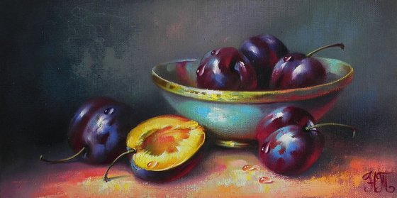 "Still life with plums "