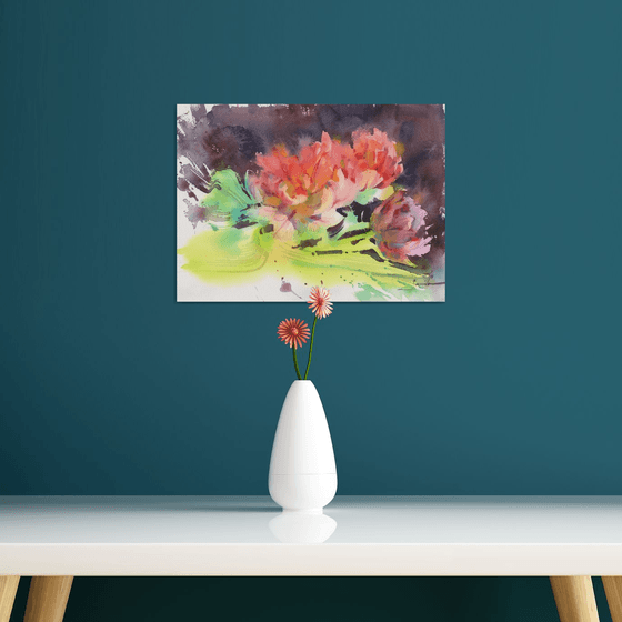 Flowers painting watercolor