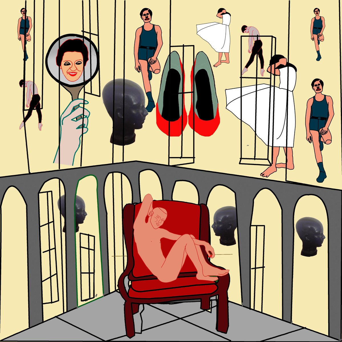 Urban And Pop Portrait Print By Artworks By Rina Mualem, 10 X 10, Bubble - Feminist Art, Original Artwork