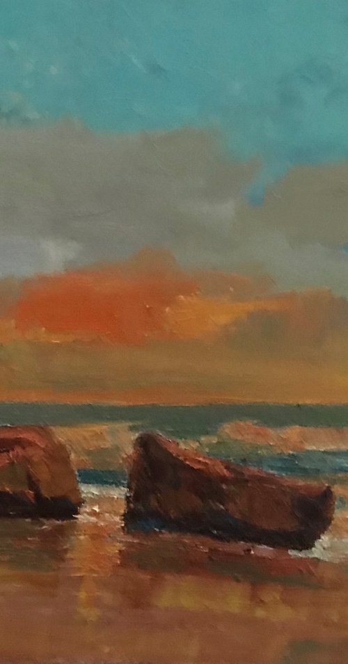 The Orchestration seascape oil painting by Padmaja Madhu
