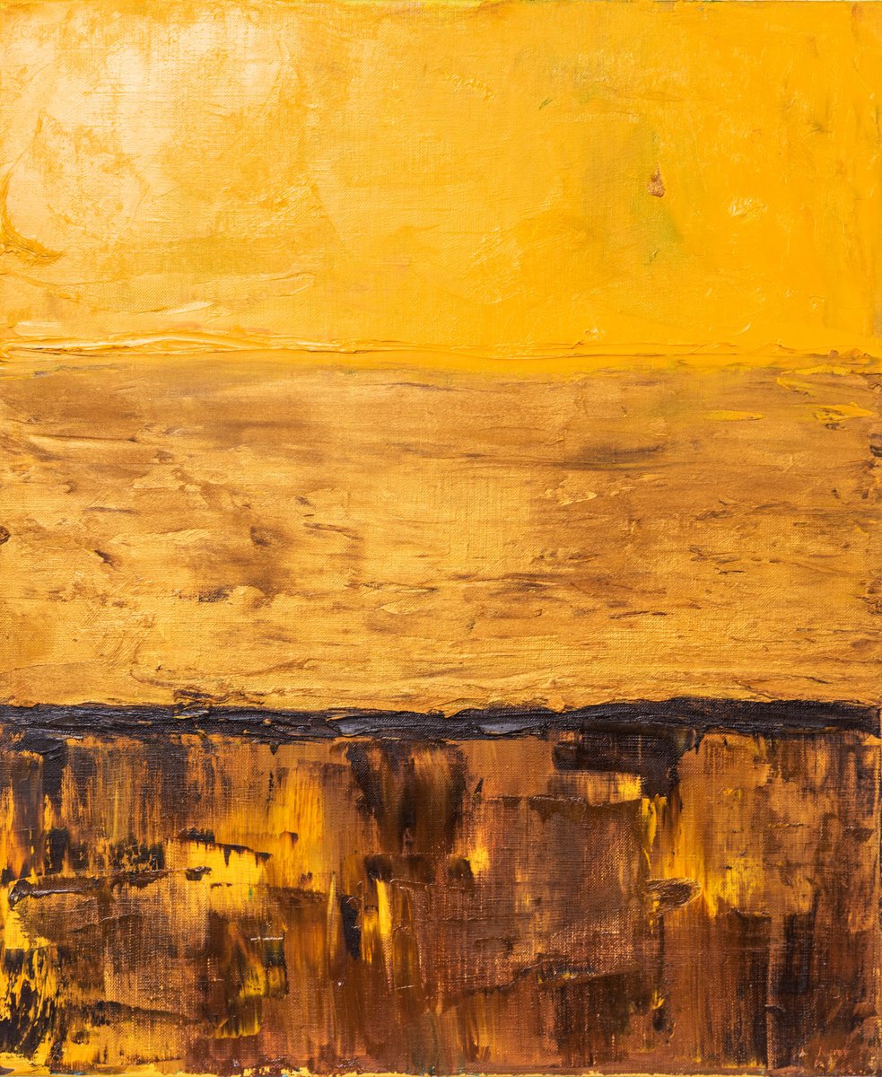 Abstract Oil Painting By Tanya Bilous, 20 X 24", Dawn On Saturn, Original Artwork