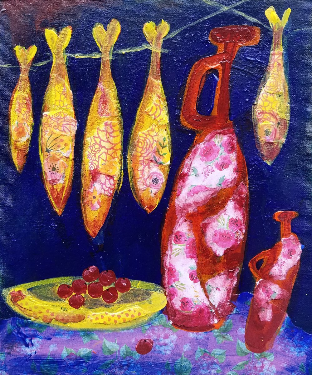 Impressionistic Still Life Painting By Kevin Blake, 10 X 12", Rose Jug, Original Artwork