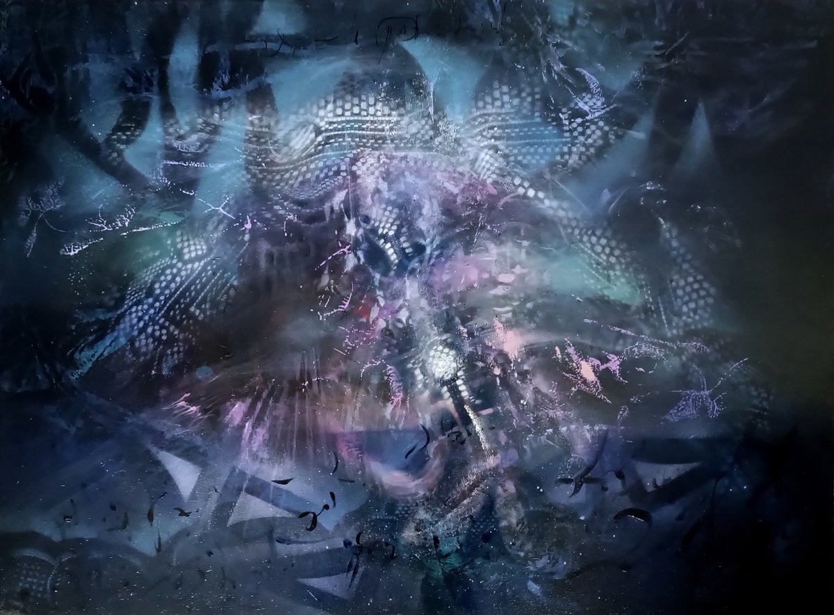 Surrealistic Landscape Painting By Kloska Ovidiu, 31 X 24", Arabian Night, Original Artwork