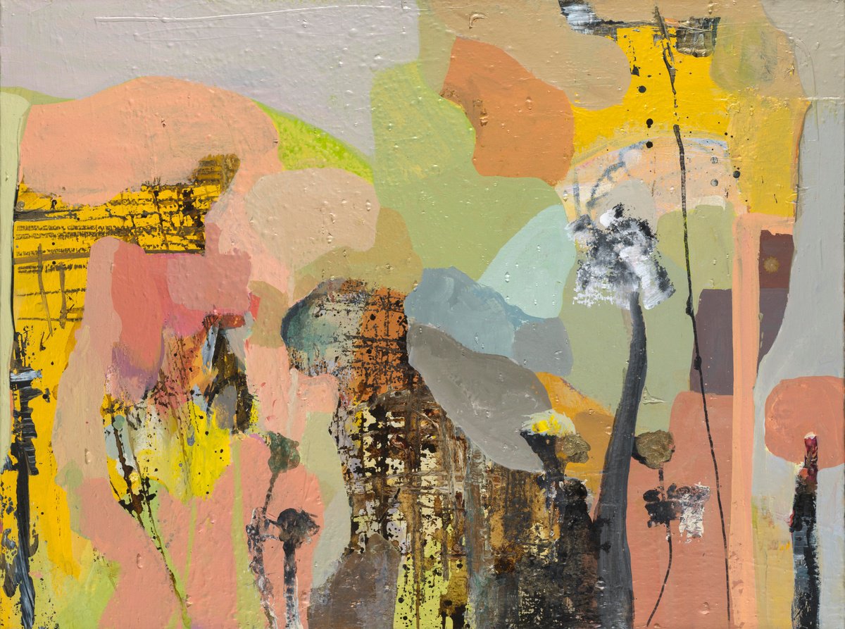 Abstract Acrylic Painting By Evangelos Vangelatos, 43 X 31, A Young Curious Tiger, Original Artwork