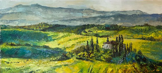 "Spring in Tuscany. Sunny day."