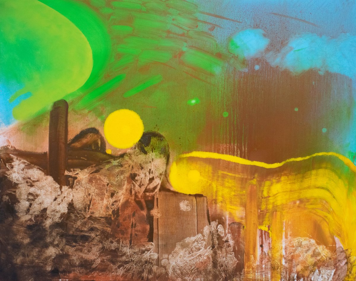 Expressive Abstract Oil Painting By Dan Laurentiu Arcus, 39 X 31, 39 Light Years Away, Original Artwork