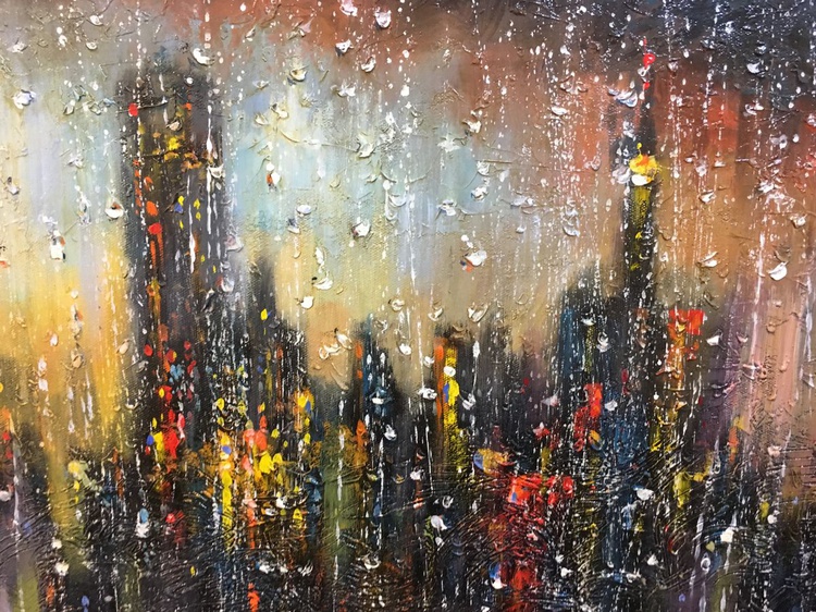 Window. Rain (2018) Oil painting by CM Artfinder