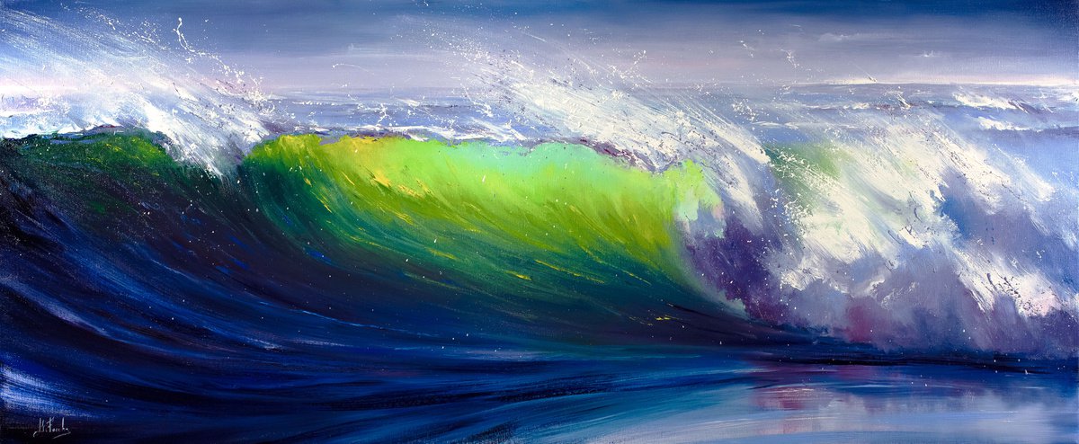 Bright Surf. Ocean Beach Painting by Bozhena Fuchs