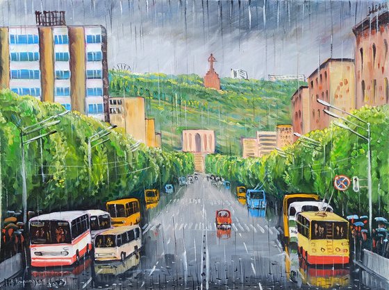 Cityscape - Yerevan  (50x40cm, oil painting, ready to hang)