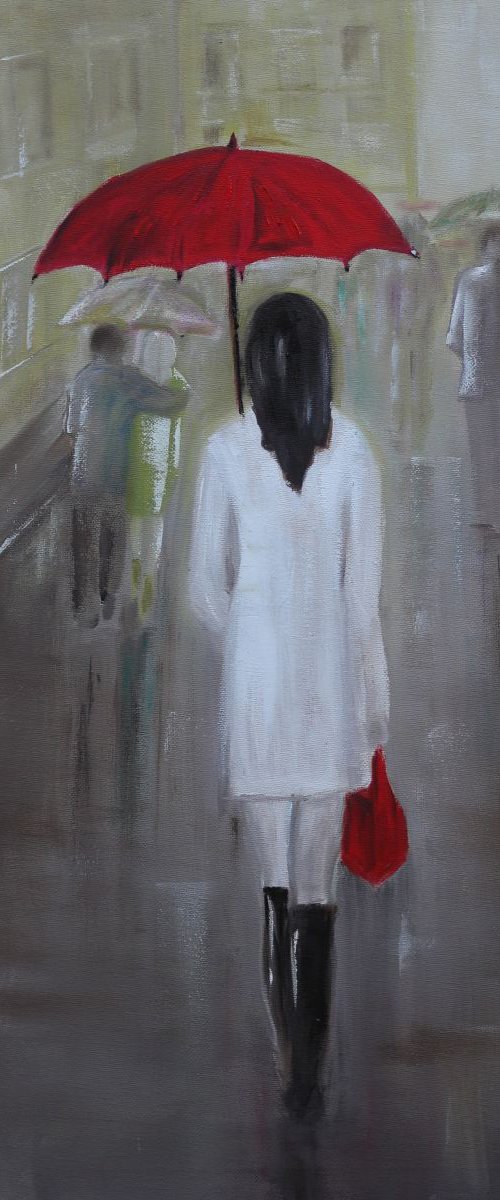 Girl with the Red Umbrella by Galina Zimmatore