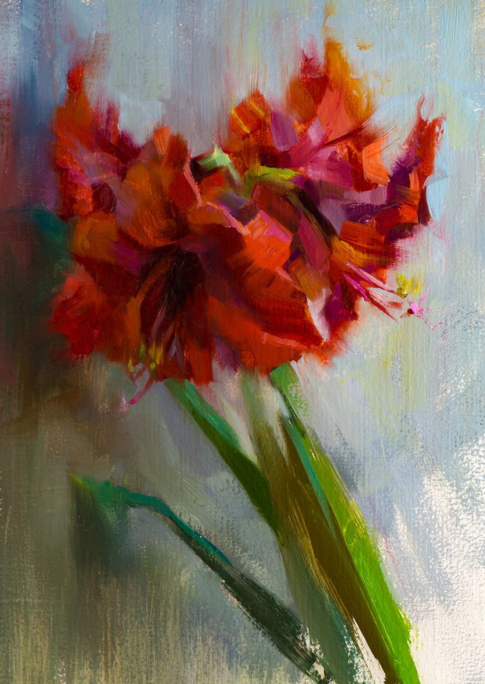 Amaryllis Original Oil Painting Alla Prima Artfinder