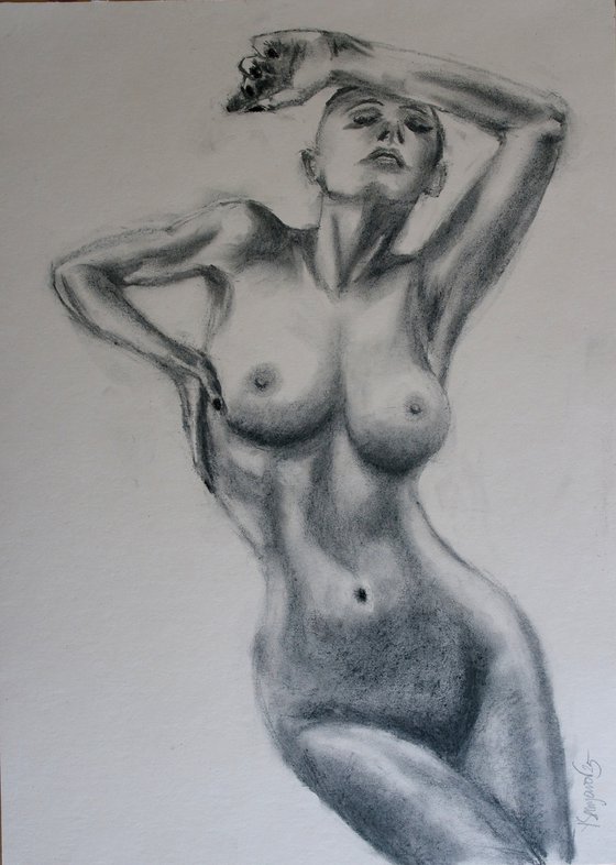 Female Figure #74 Charcoal