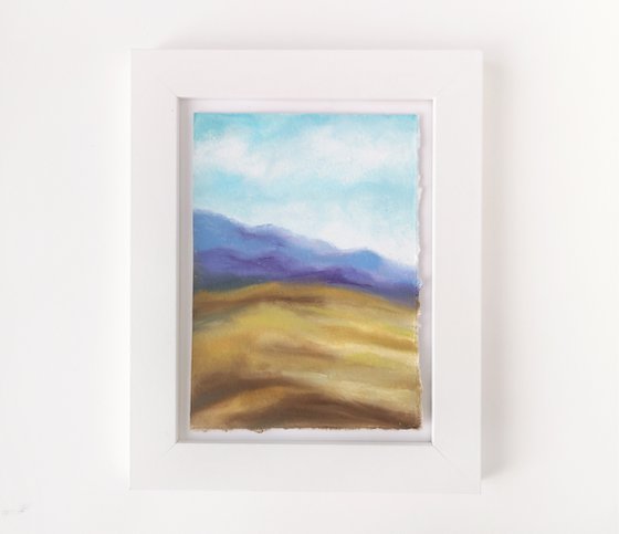 Landscape set of 2. Mountain and sea scenery paintings