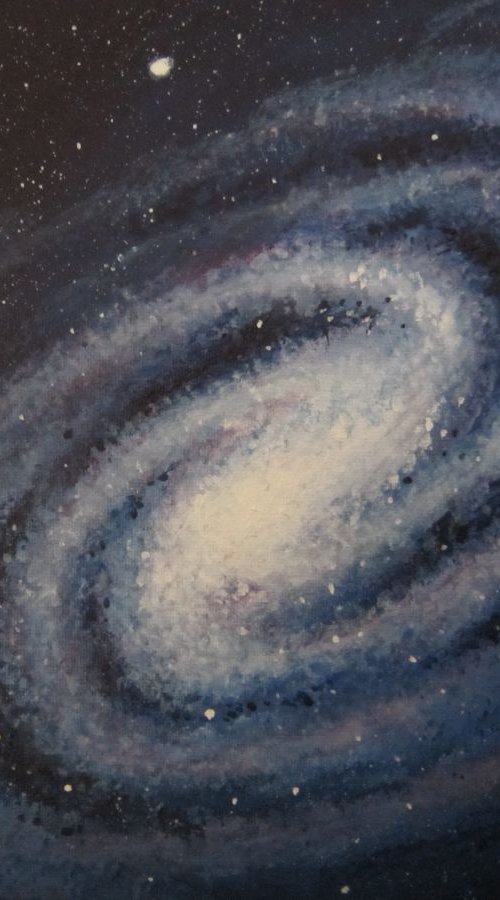 Blue Galaxy Acrylic Painting 10'' X 12'' by Barry Gray