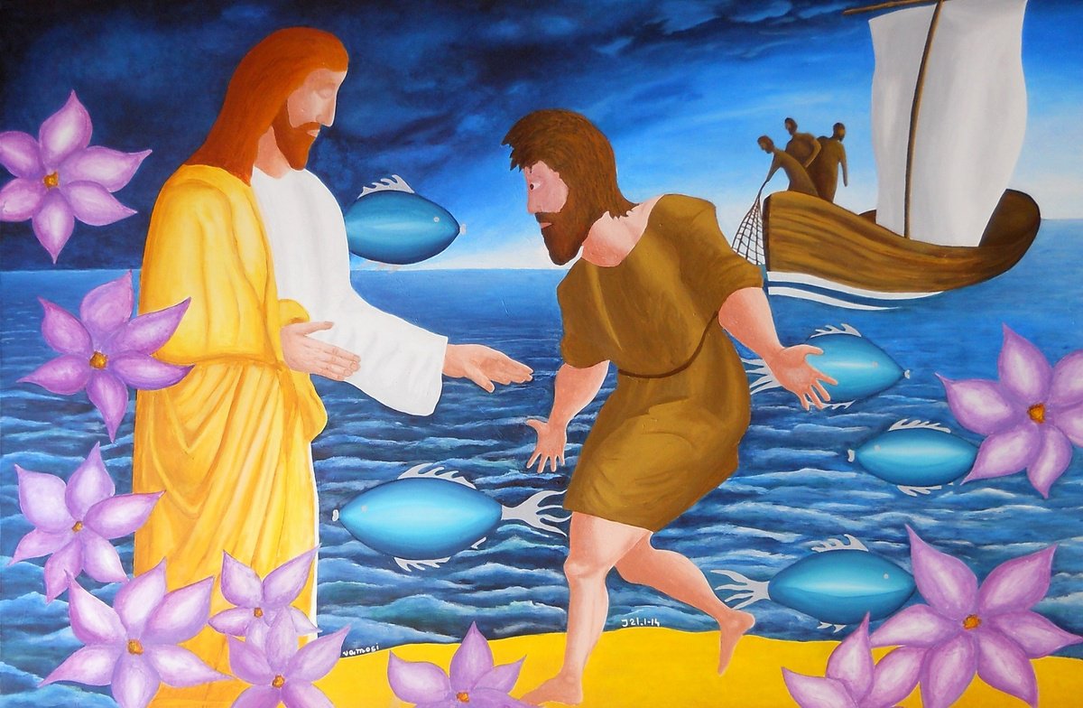  Gospel Of John 21.1. By Vamosi Peter, 59 X 39, Artwork For Sale On Artfinder