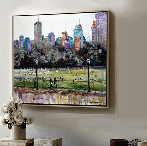 Abstract New York Central park, 28x28 in