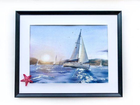 Yachts before sunset