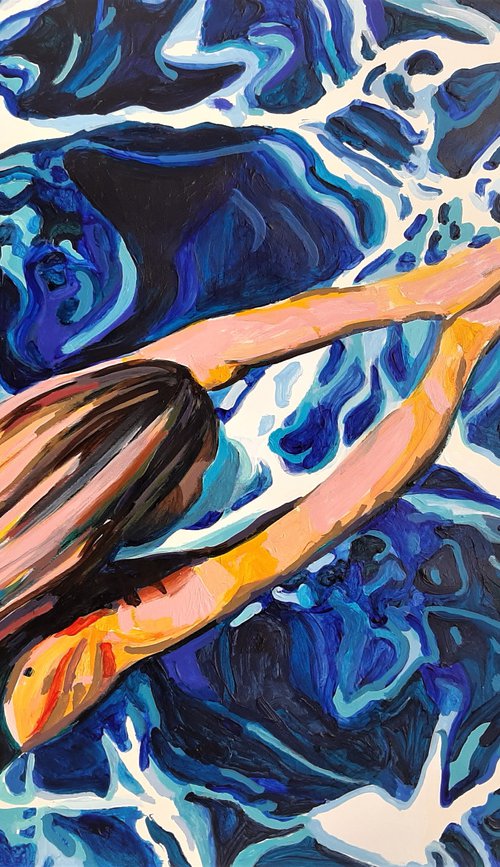 Swimmer / 88 x 65 cm by Alexandra Djokic