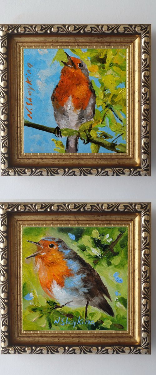Spring Robin Mini Set of 2 by Natalia Shaykina