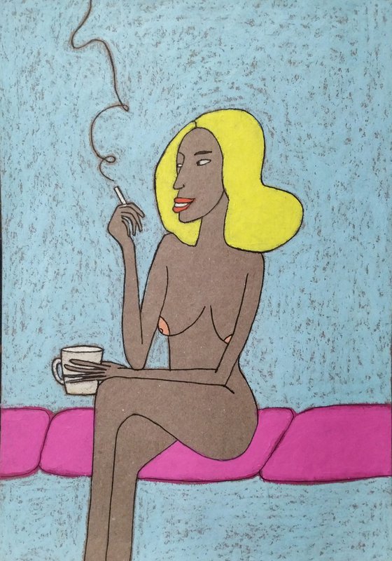 Cigarette and cappuccino