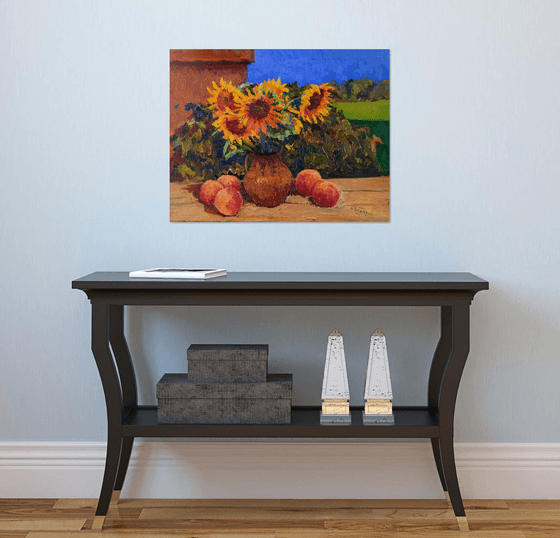 Sunflowers and Peaches