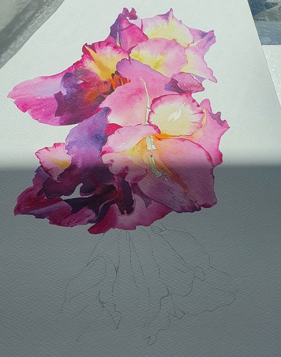 Watercolor floral tender soul