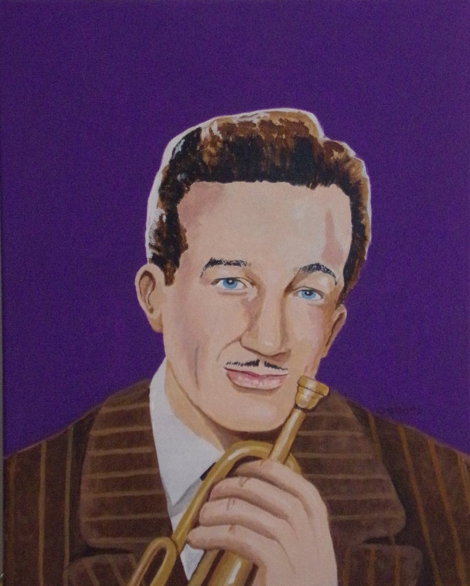 Impressionistic Portrait Acrylic Painting By Andrew Sabori, 16 X 20, Harry James, Original Artwork