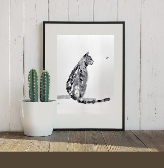 Tabby Cat and the Bumblebee