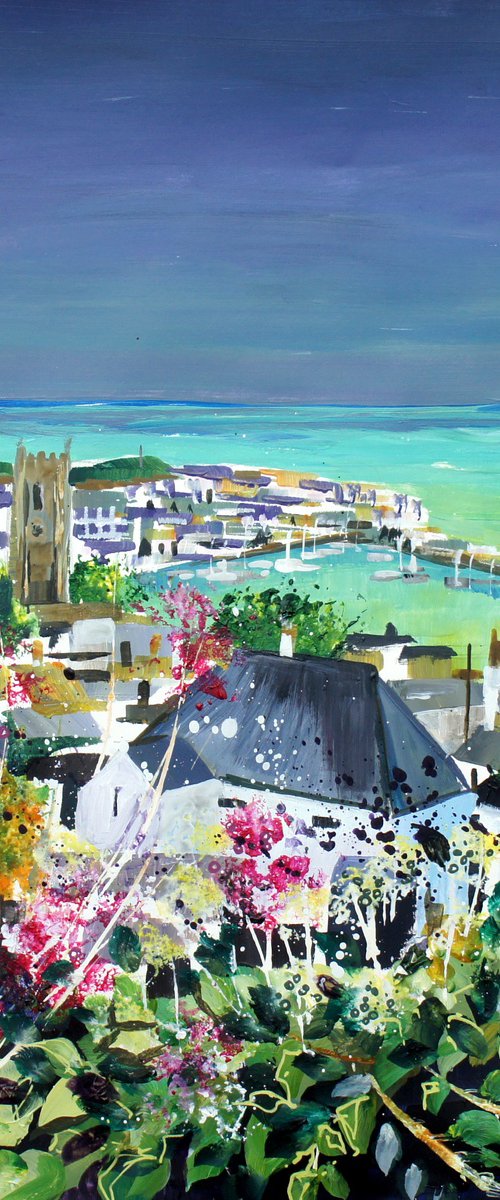 St Ives - Over the rooftops by Julia  Rigby