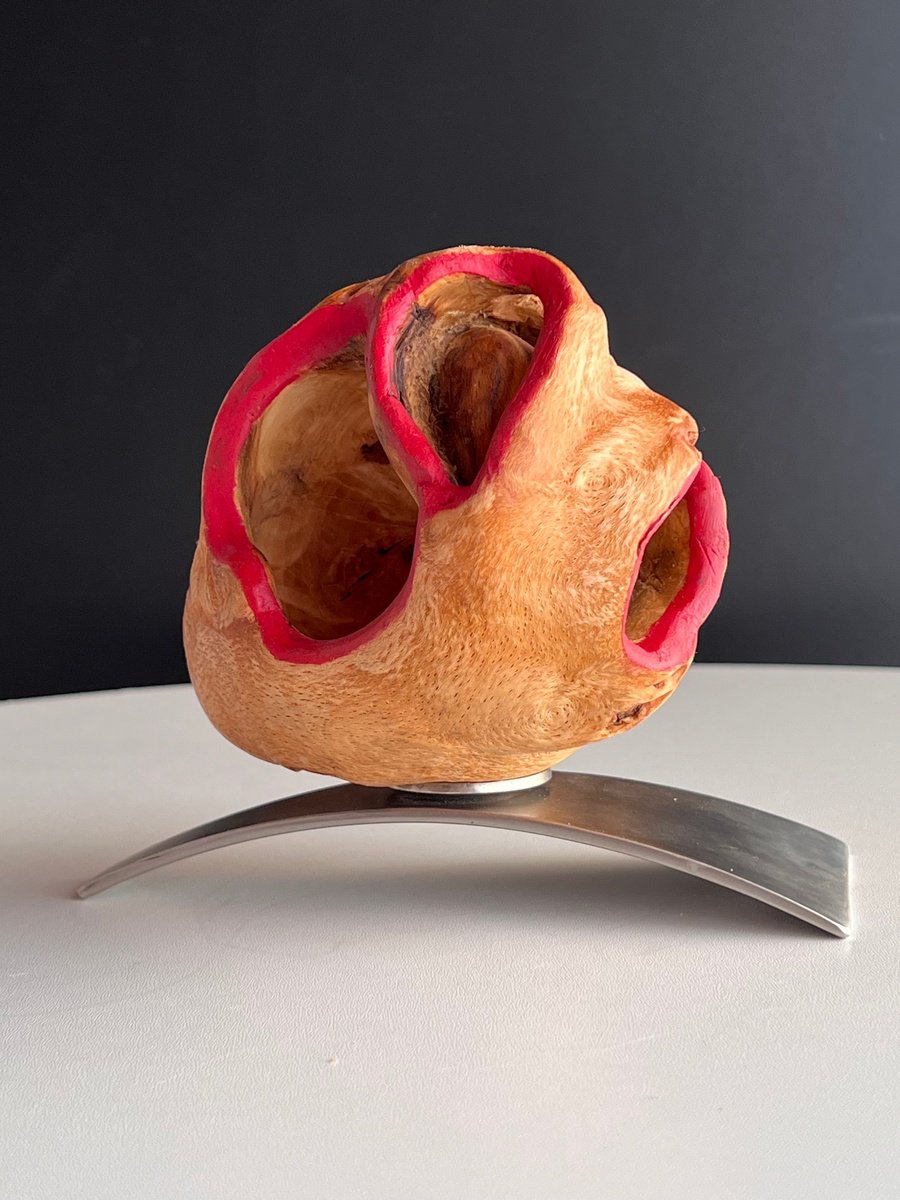 Organic Abstract Wood Sculpture By Roland Kopfer, 5 X 7", Organic Abstract 1116, Original Artwork