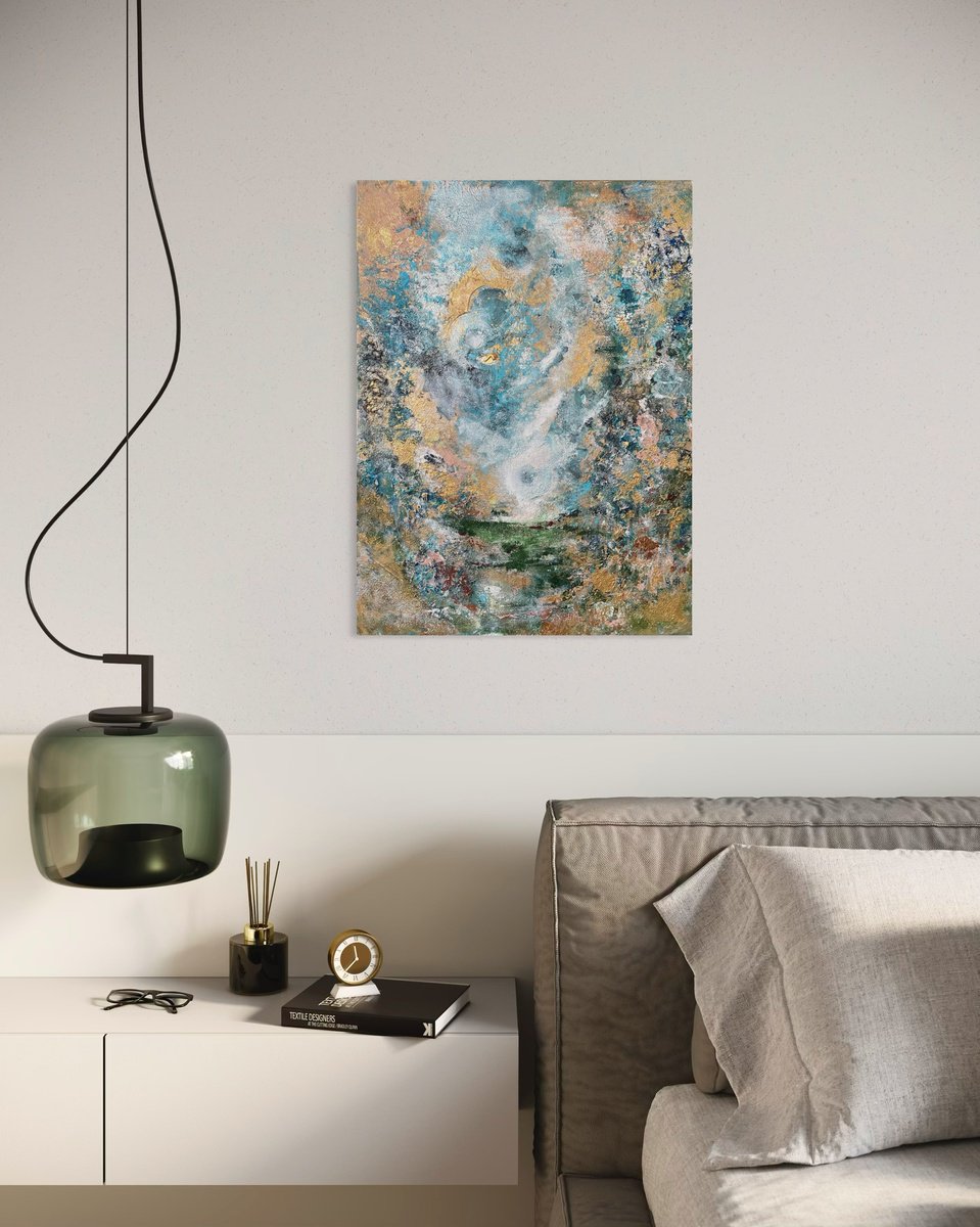 Abstract Acrylic Painting By Maiia Axton, 18 X 24", Abstract, Original Artwork