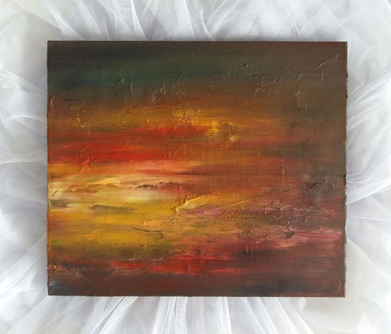 Honey Sunset, 35x30 cm, original artwork, FREE SHIPPING