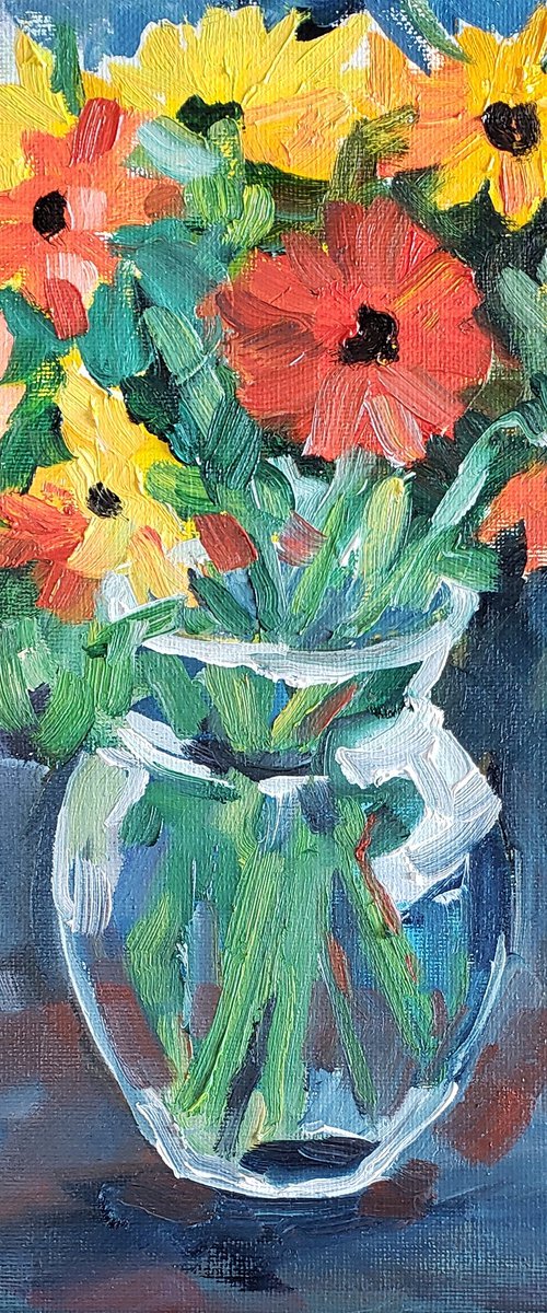 Flowers - Botanical - "Gerbera's in Vase" by Katrina Case