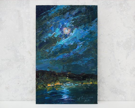 "Moon in blue"