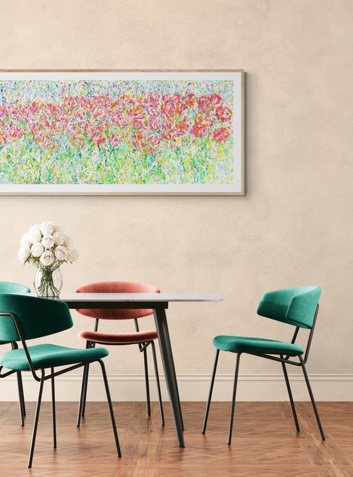 Red Tulip Meadow by Lesley Blackburn