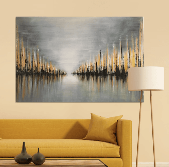 Golden Horizon Landscape Abstract