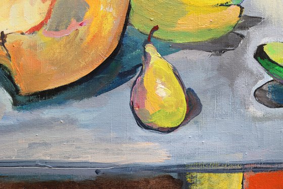 Still Life with Pumpkin and Pineapple