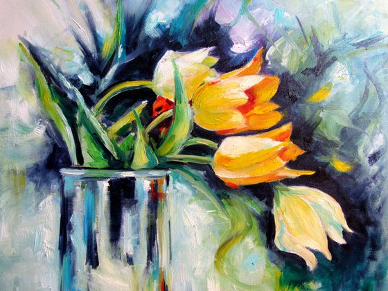 Still life with some tulips