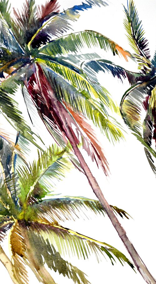 Wind on the Beach, Coconut Palm Trees by Suren Nersisyan