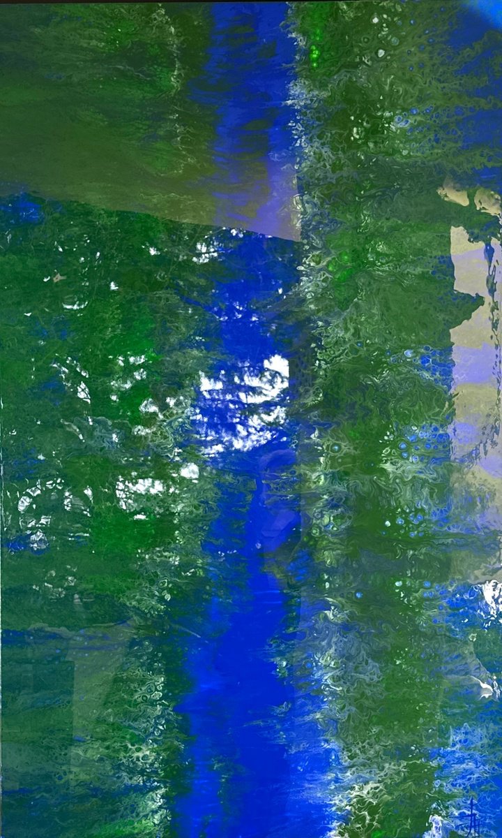 Jangle Mirror - Cobalt Blue Abstract. By Kseniia Turik, 35 X 57, Artwork For Sale On Artfinder