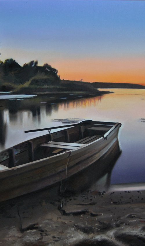 Landscape with a boat by Valeri Tsvetkov