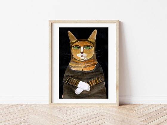 Ginger Orange Mona Lisa Cat