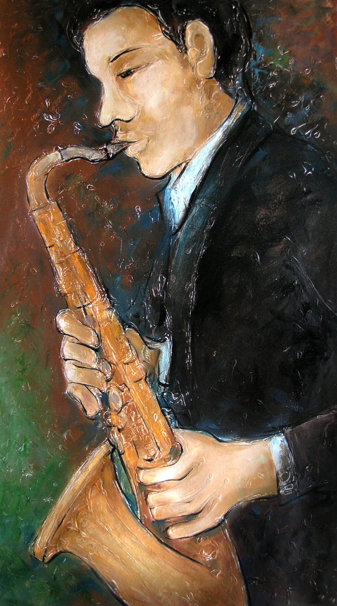 Saxophonist by Valentina Yevmenenko