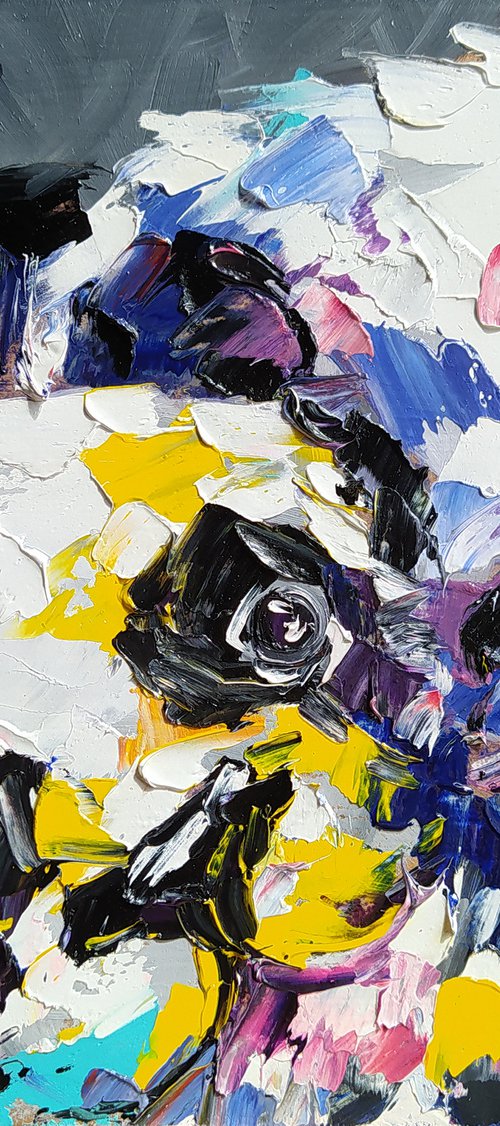 Pandas in love - pandas, animals, oil painting, panda, love pandas, love, animals oil painting by Anastasia Kozorez