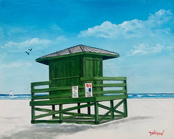 Siesta Key Green Lifeguard Stand