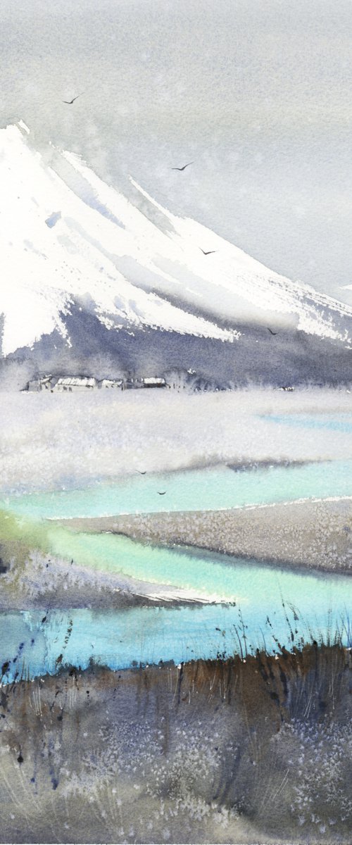 Turquoise landscape #1 by Eugenia Gorbacheva