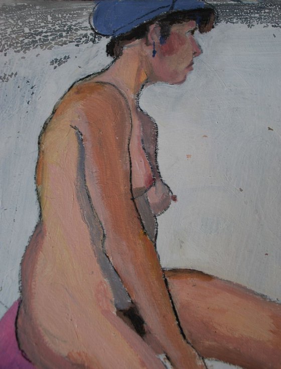 Nude girl with cap